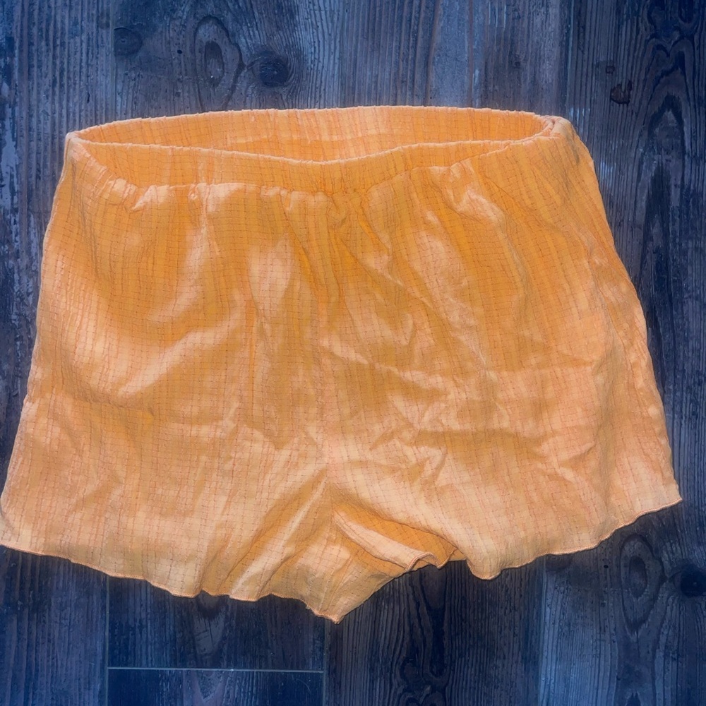 Orange Textured Shorts